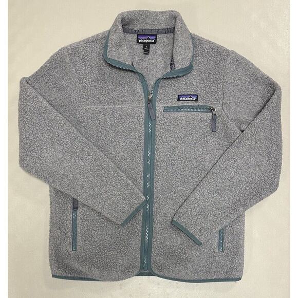 Patagonia Jackets & Blazers - Patagonia Retro Pile Fleece Jacket Women’s Small Full Zip Gray/Green Trim